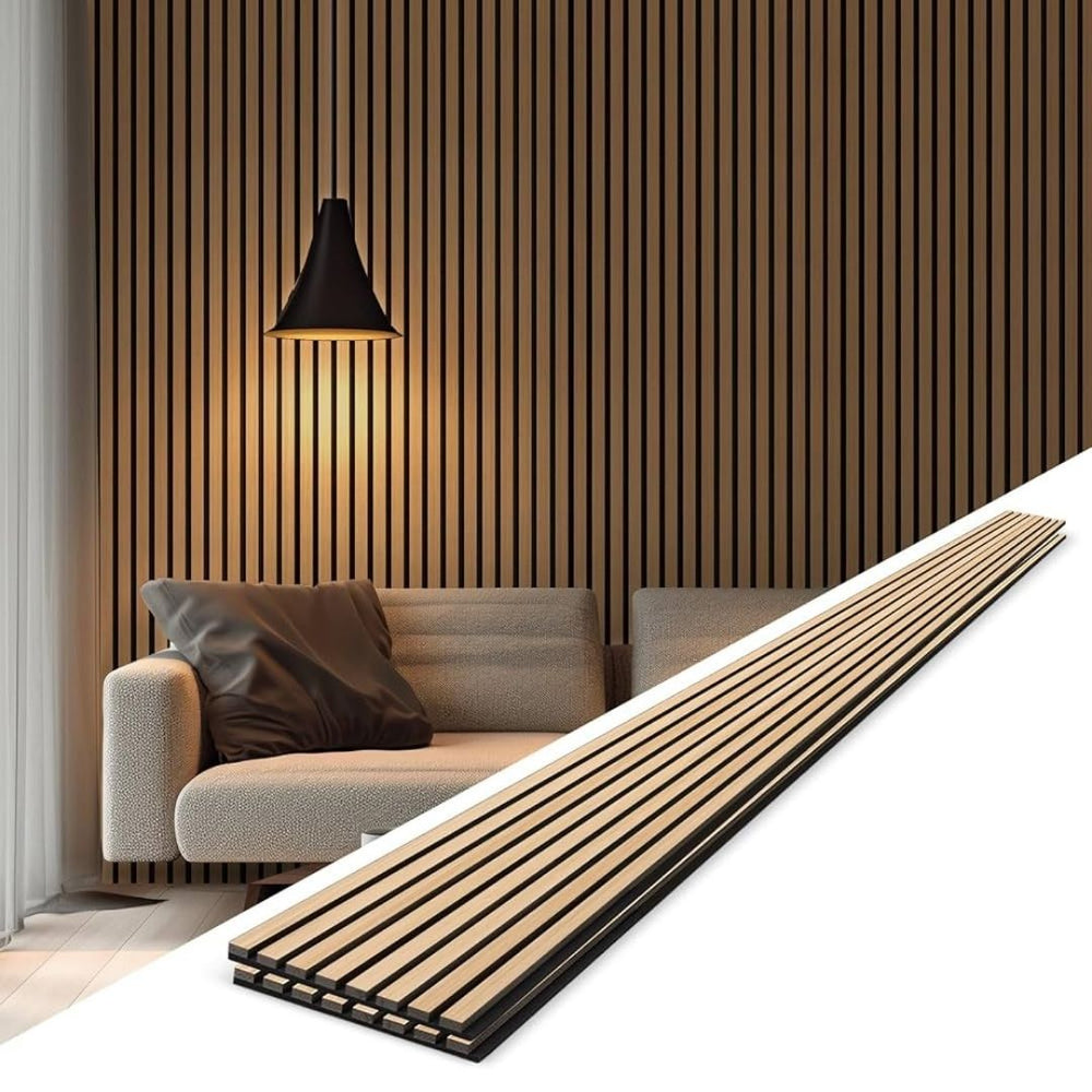 2 FT × 10 FT Wooden Acoustic Wall Panel – Brown