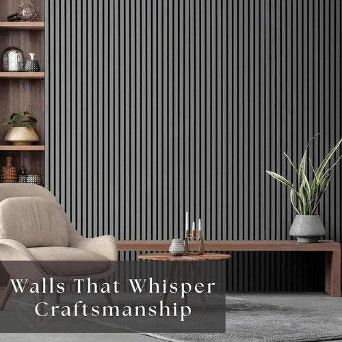 2 FT × 10 FT Wooden Acoustic Wall Panel – Grey