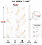 4 × 8 FT PVC Marble Sheet Dining Room - 24609