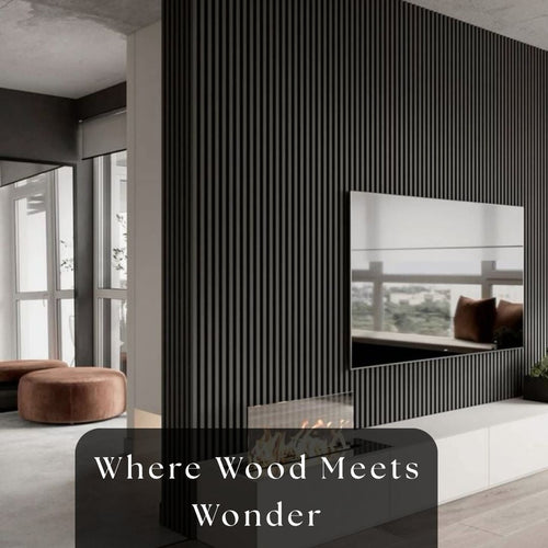 2 FT × 10 FT Wooden Acoustic Wall Panel – Black