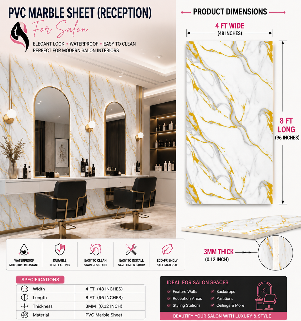 4 × 8 FT PVC Marble Sheet (Reception) LJ80001T