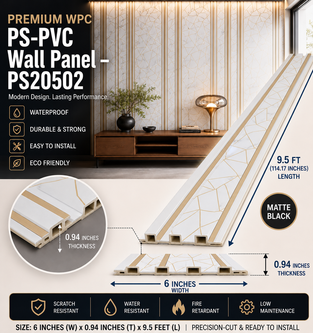 6 × 114.17 inches PS-PVC Wall Panel – PS20502