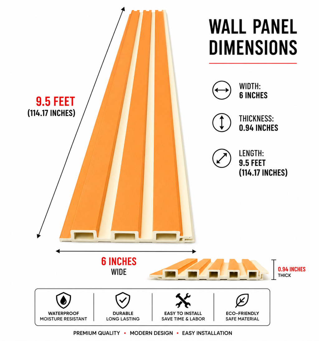 6 × 114.17 inches PS-PVC Wall Panel – PS12201