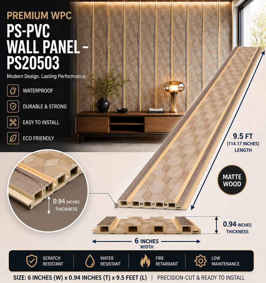6 × 114.17 inches PS-PVC Wall Panel – PS20503