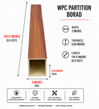 2 × 114.17 inches WPVC Partition Board Brown Wood - WT5003